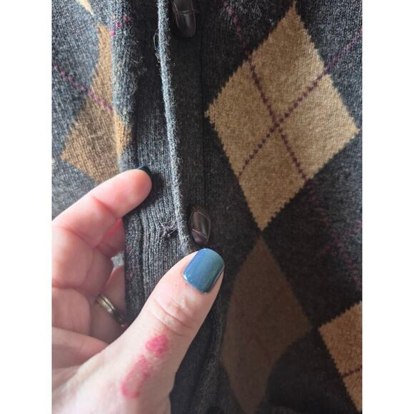 Vintage L.L. Bean argyle‎ wool cardigan sweater mens size large unisex HTF! - Picture 7 of 7